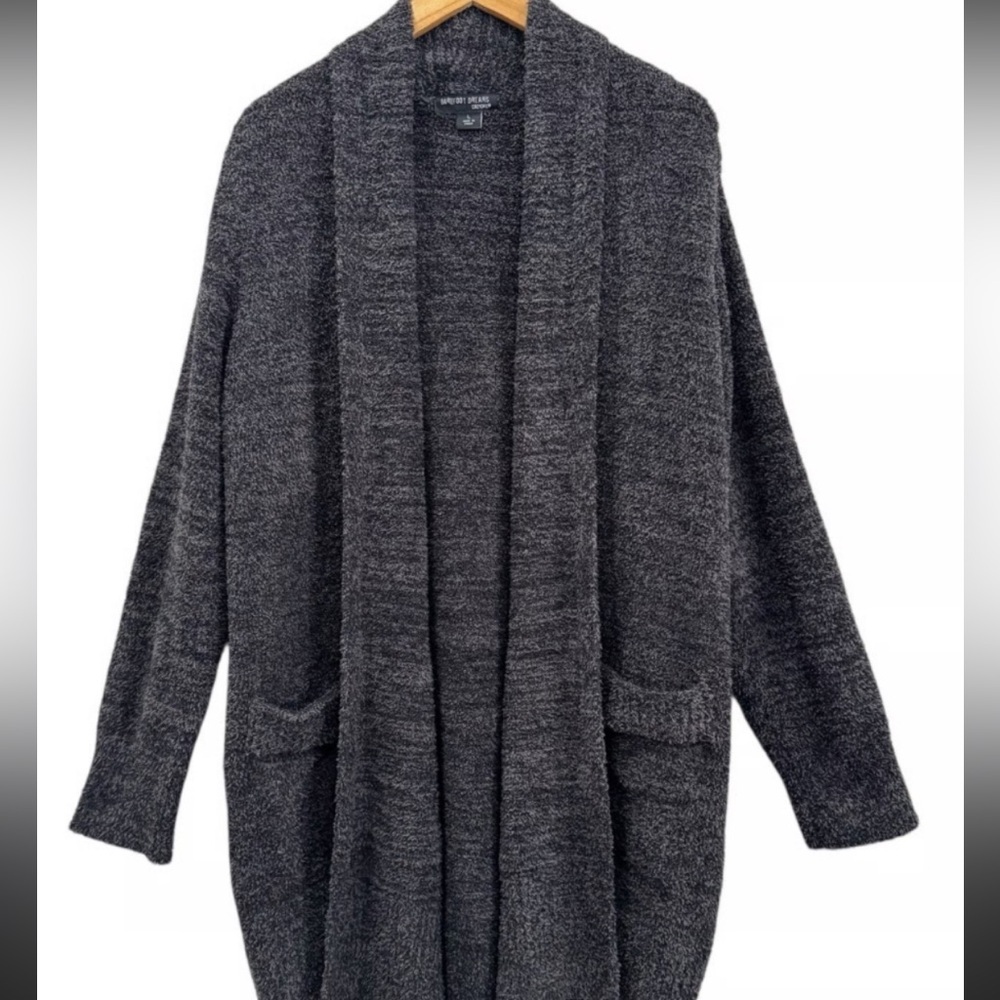 Barefoot Dreams Cozy Chic Cali Cardigan in a Dark Gray Size Medium